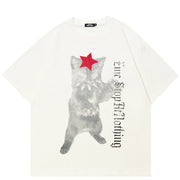 Camiseta Gráfica Divertida de Gato Y2K