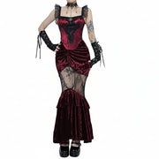 Goth Black Skirt Long
