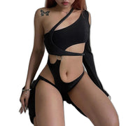 Goth Cut Out Bodysuit Streetwear