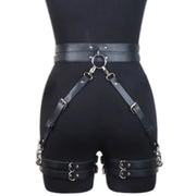 Goth-Oberschenkel-Garter-Kette aus PU-Leder