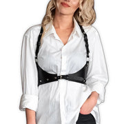 Goth-Taillen-Korsett-Bodychain aus PU-Leder