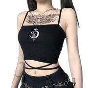 Gothic Sleeveless Crop Top Sexy