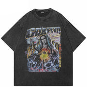 T-shirt Y2K noir graffiti