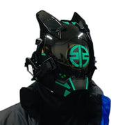 Green Led Cyberpunk Helmet