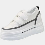 Hohe Plateau-Sneaker Weiß
