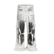 Jean cyberpunk à éclaboussures d'encre