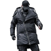 Parka acolchada con cremallera irregular