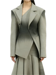 Chaqueta Mujer Primavera Algodón Blazer Irregular