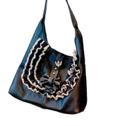 Sac à main Y2K nœud en dentelle