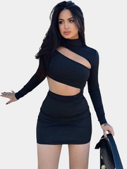 Long Sleeve Bodycon Cut Out Dress