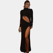 Long Sleeve Cut Out Maxi Dresses