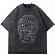 Camiseta negra holgada estilo Y2K