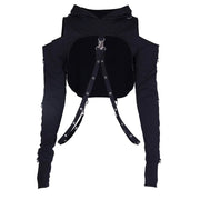 Black Crop Top Hoodie