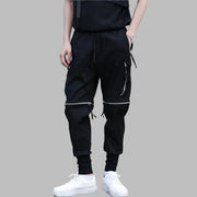 Schwarze Herrenhose mit individuellem Reißverschluss-Design