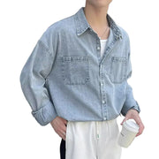 Chemises en jean Y2K pour hommes