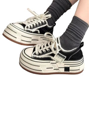 Sneakers Plateforme Noires Casual Nouveauté