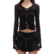 Neue Patchwork Crop Tops für Damen