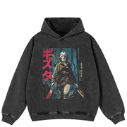 Sudadera con Capucha Estilo Urbano Y2K Ninja Graphic