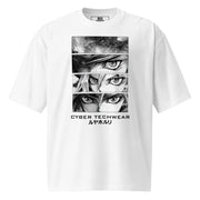 T-shirt blanc surdimensionné et épais avec motif animé