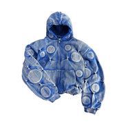 Chaqueta acolchada bordada estilo cyberpunk