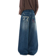 Patch Embroidery Y2K Jeans