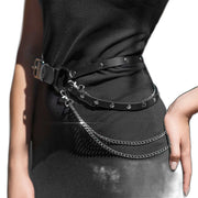 Punk PU Leather Waist Body Chain