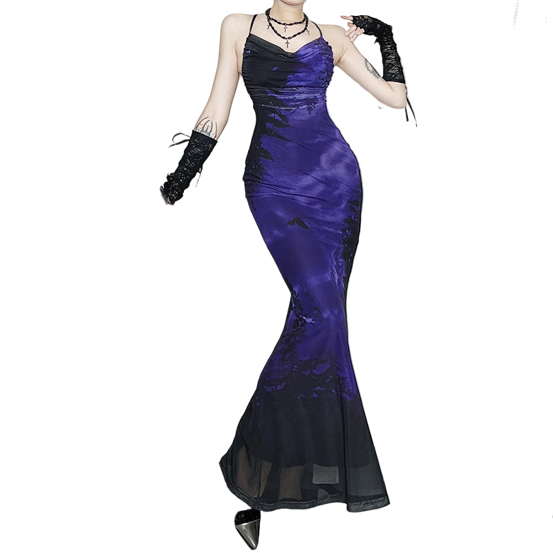 Purple And Black Goth Dress Cyber Techwear Purple And Black Goth Dress Cyber Techwear