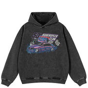 Sweat à capuche Y2K graphique voiture de course