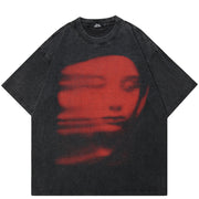 T-shirt graphique Y2K "Red Face"