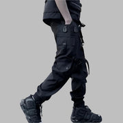 Bequeme Schwarze Hose mit Ribbon-Patchwork