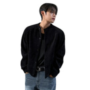 Chaqueta para hombre Y2K con cuello redondo