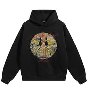 Sweat à capuche Y2K graphique visage triste