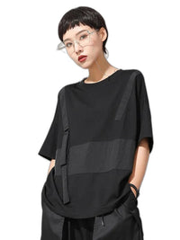 Simple Black T Shirt For Women - product view on white background