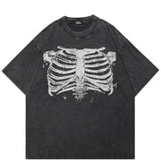 T-shirt Y2K graphique squelette