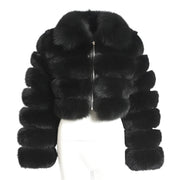 Chaqueta de primavera para mujer, gruesa, de imitación de zorro.