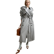 Chaqueta de mujer de primavera con gabardina a rayas