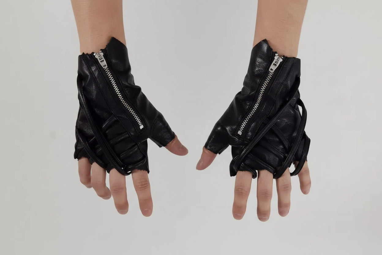 Style Zipper Techwear Tactical Gloves – Urban Cyberpunk Edge – Cyber Techwear