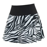 Falda pantalón negra de verano con diseño de cebra