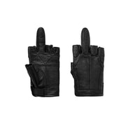 Techwear Fingerless Tactical PU Leather Gloves