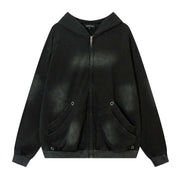 Sudadera Techwear vintage con cremallera