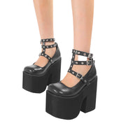 Zapatos de tacón ancho Y2K