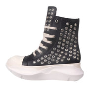 Bottes noires épaisses à lacets pour hommes