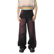 Pantalon cyberpunk en denim tie-dye