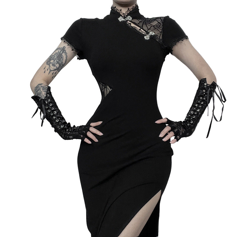 Vintage Goth Bodycon Dress Black / M Vintage Goth Bodycon Dress Black / M