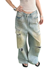 Washed-Blue-Jeans Damen Y2K