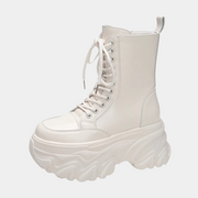 Botas blancas gruesas con plataforma