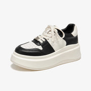 White Metal Platform Sneakers