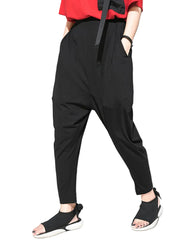Pantalones cargo para mujer con cintura elástica