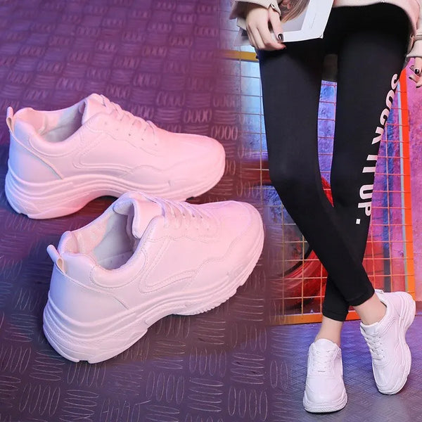 Women White Platform Sneakers