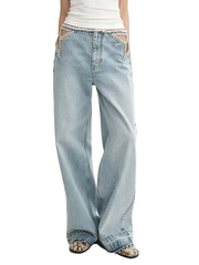 Women Y2K Jeans Star Cutout